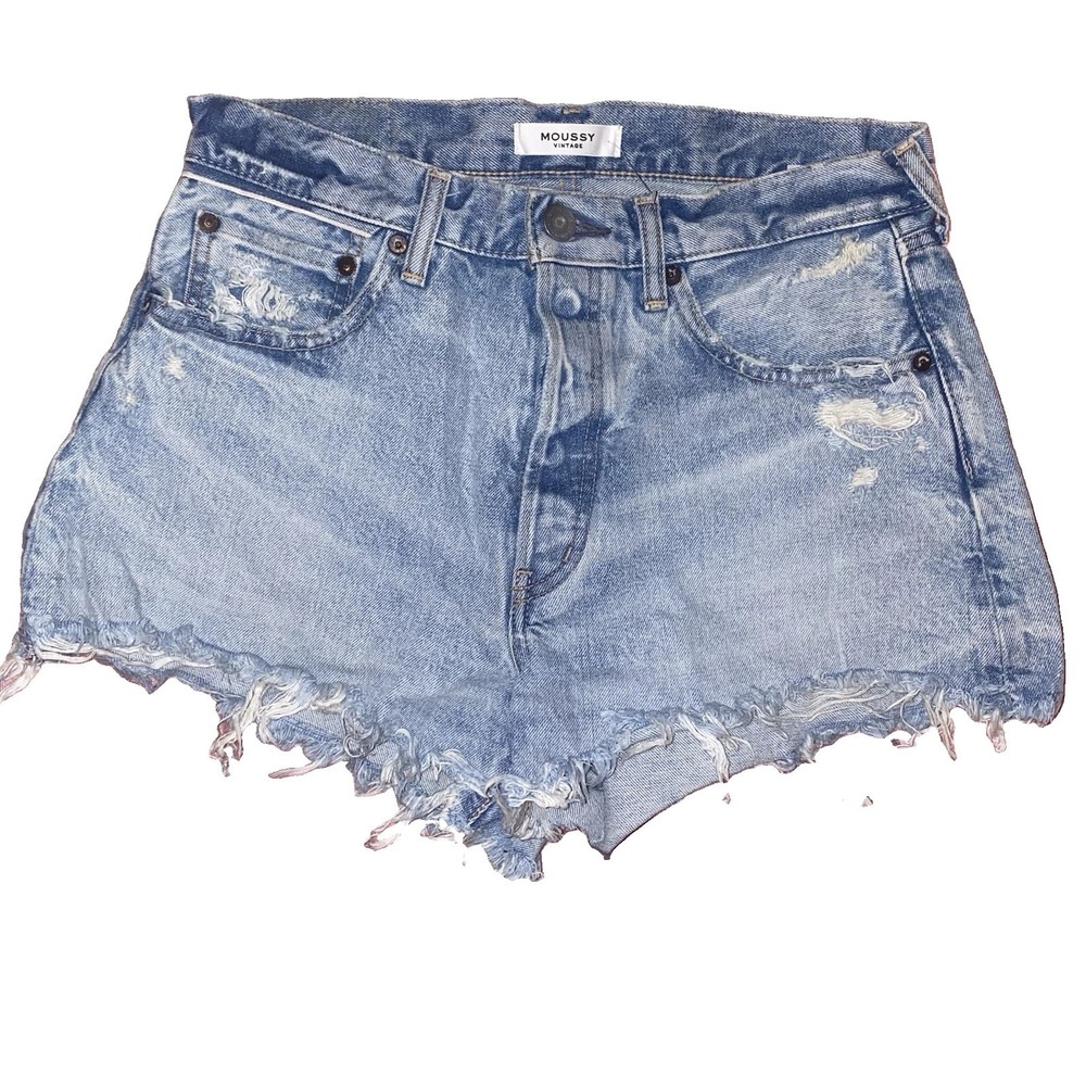 Moussy Vintage Denim Jean Shorts Size 28 Cut Off Distressed